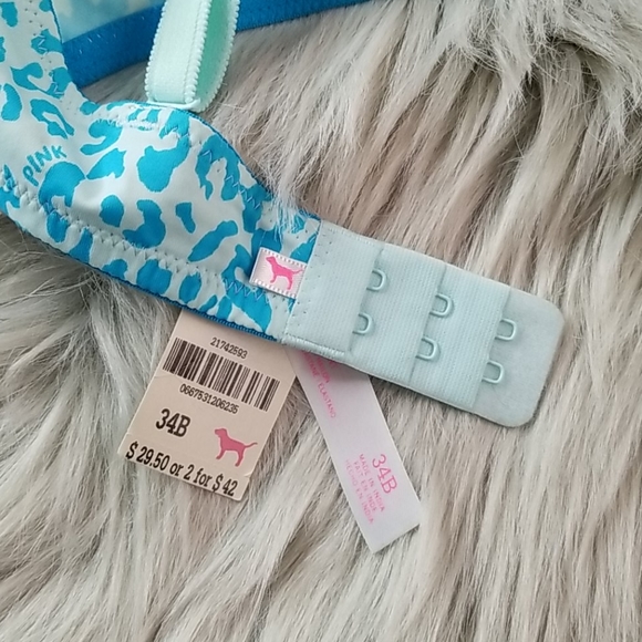 NWT Convertible Blue and White Leopard Print 34B - Picture 3 of 4